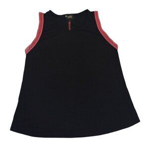 W5 Black & Pink Sleeveless Tank Top L Rayon Spandex Blend,  for women, NWOT.